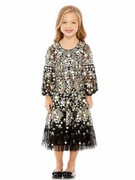 Mac Duggal Other - Mac Duggal Girls Floral Embroidered Dress - Black - 10 - New with tags